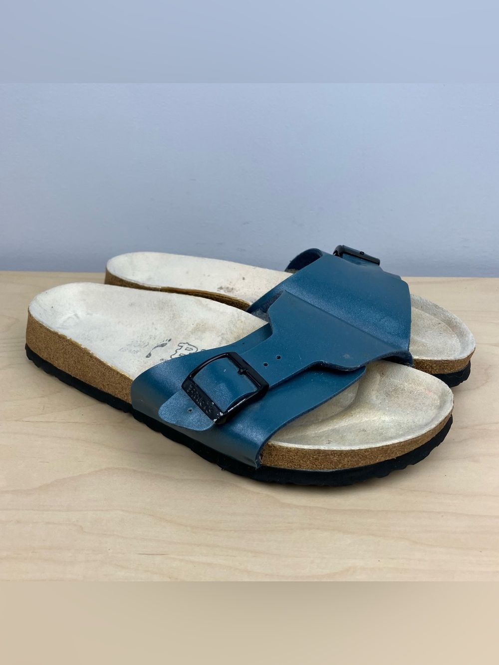 Birkenstock Birkis Women’s Size 39 / 8.0 Catalina Caribbean Blue Slide Sandals - Picture 12 of 12